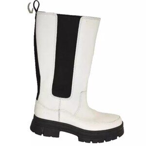New! Ugg Ashton Tall Chelsea White Leather Size 7 1134937 DD443